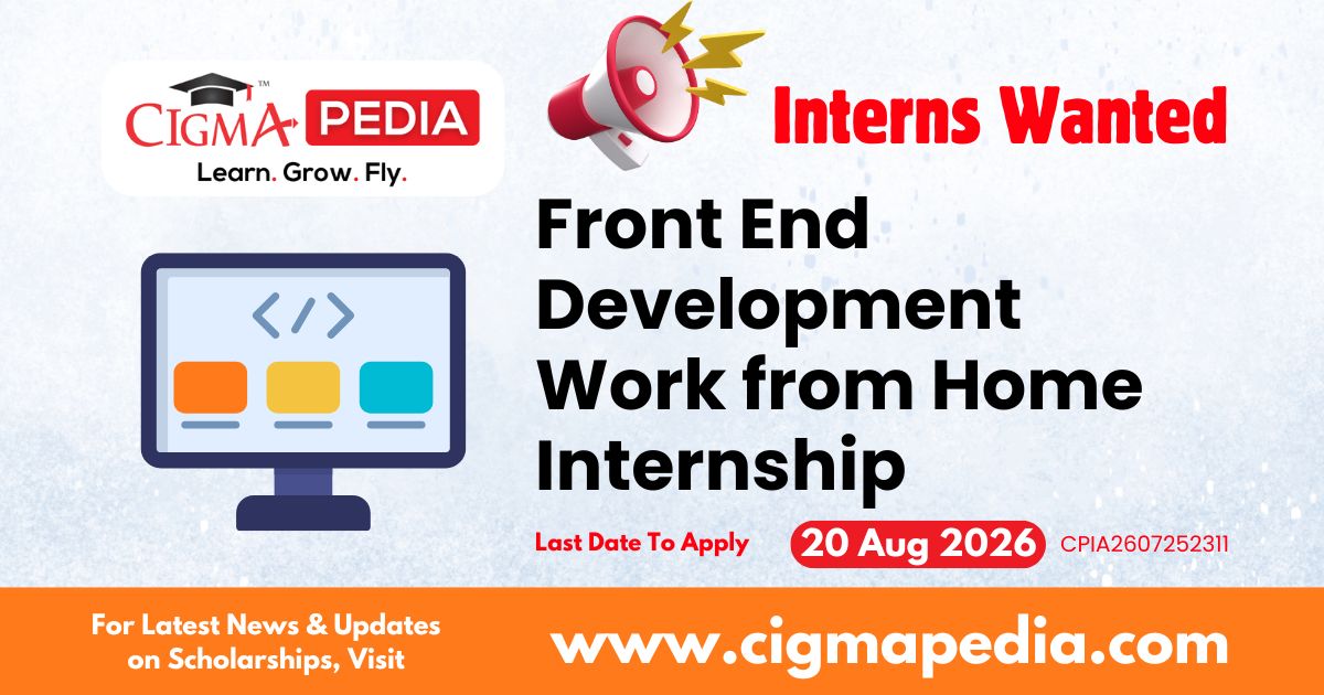 Front End Development Work from Home Internship