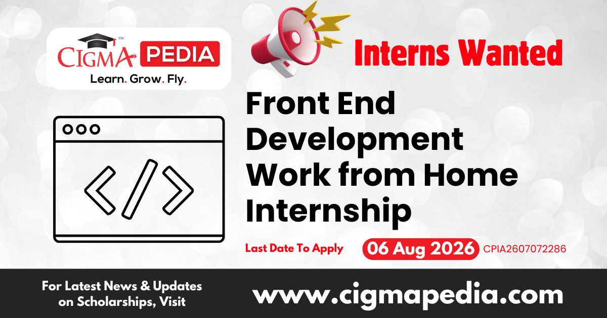 Front End Development Work from Home Internship