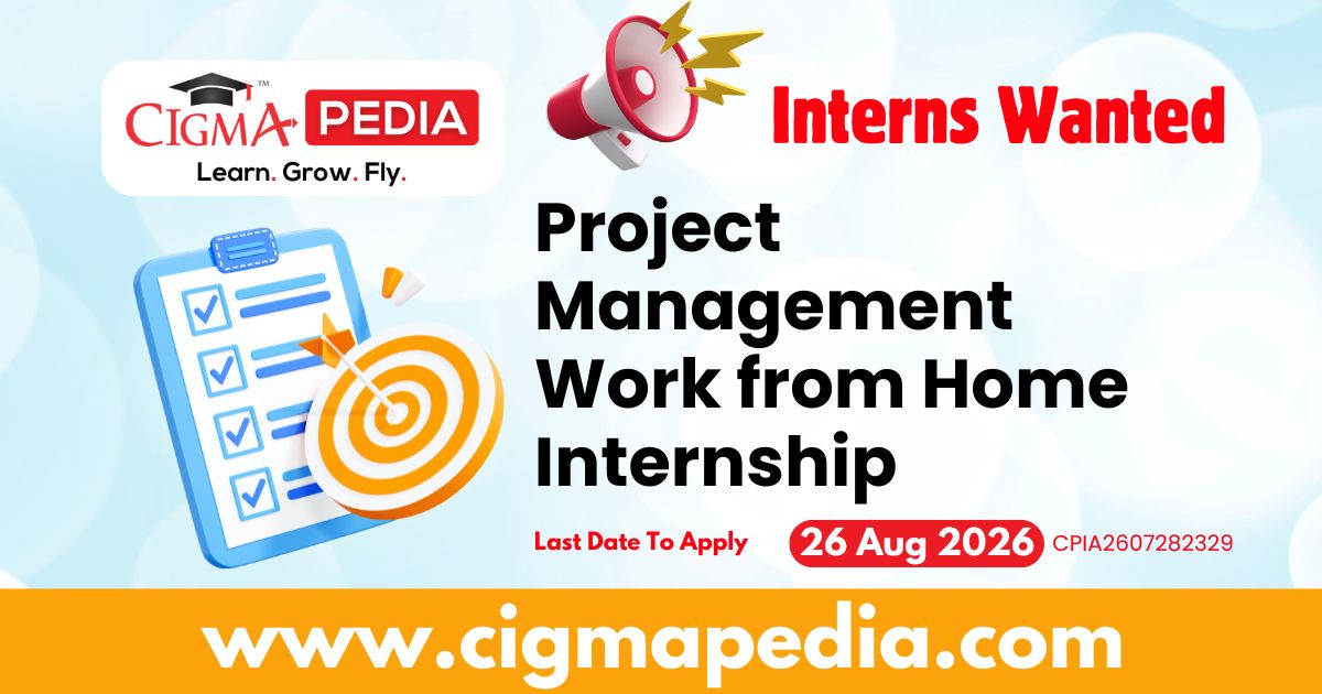 Project Management Work From Home Internship