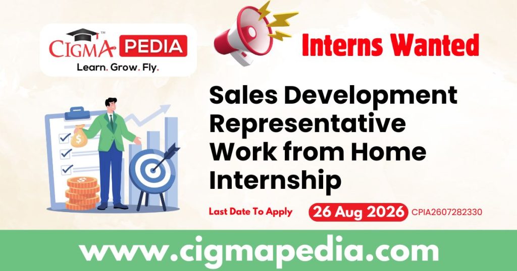 Sales Development Representative Work from Home Internship
