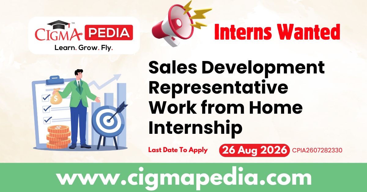 Sales Development Representative Work from Home Internship