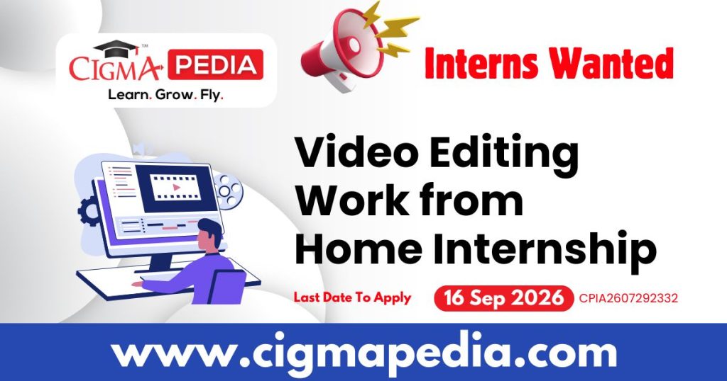 Video Editing Work from Home Internship