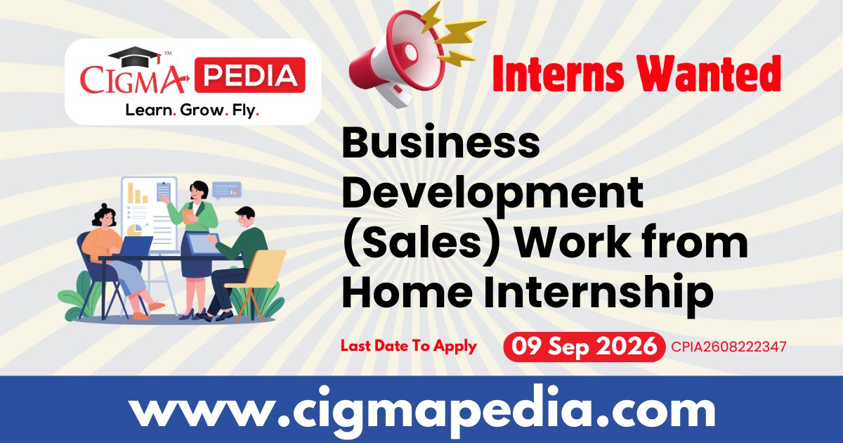 Business Development (Sales) Work From Home Internship