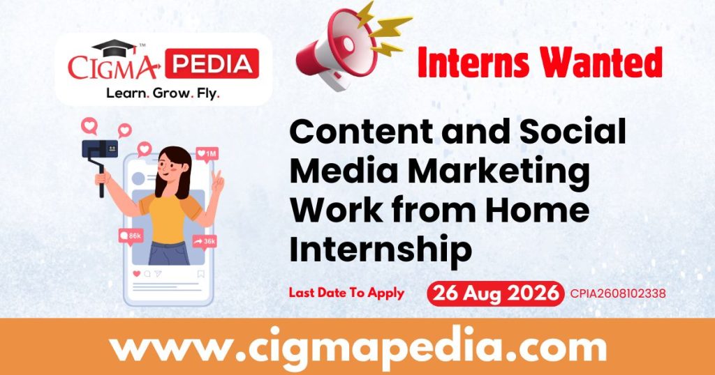 Content and Social Media Marketing Work from Home Internship
