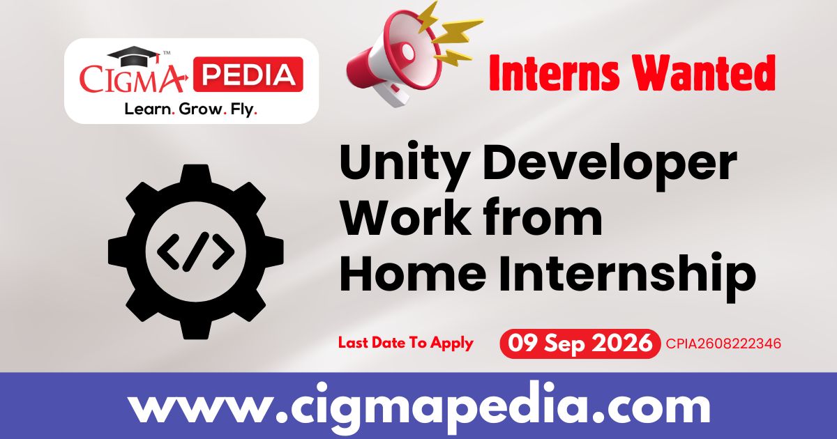 Unity Developer Work from Home Internship