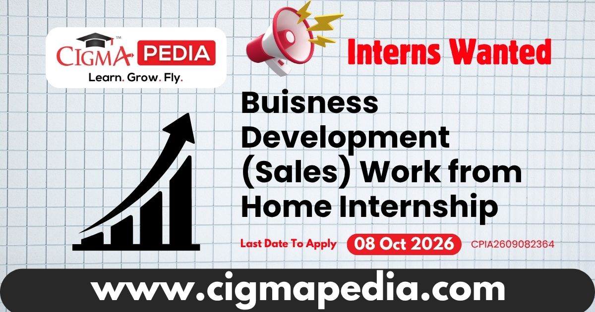 Buisness Development (Sales) Work from Home Internship