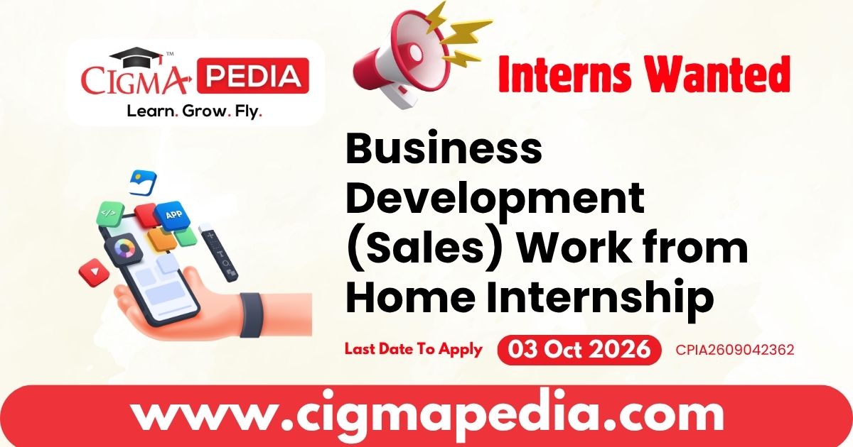 Business Development (Sales) Work from Home Internship