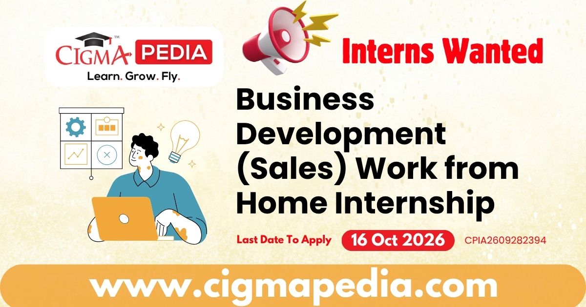 Business Development (Sales) Work from Home Internship
