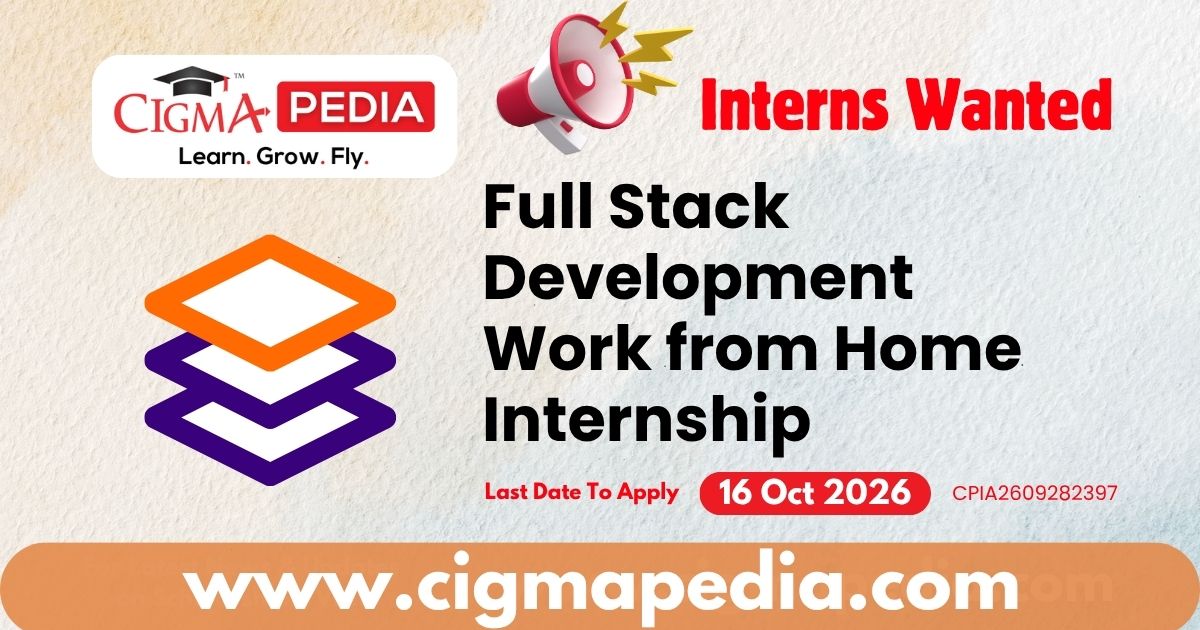 Full Stack Development Work from Home Internship