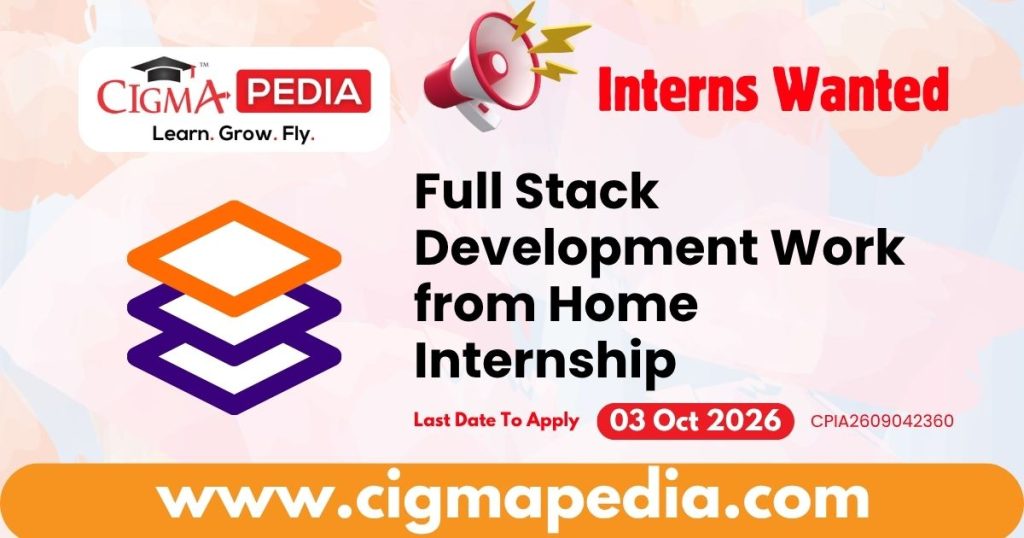 Full Stack Development Work from Home Internship