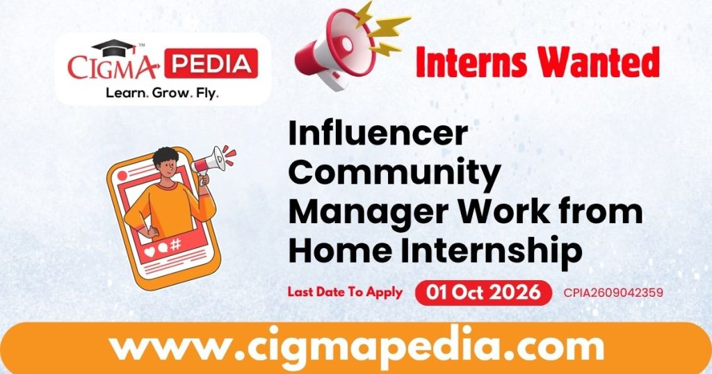 Influencer Community Manager Work from Home Internship