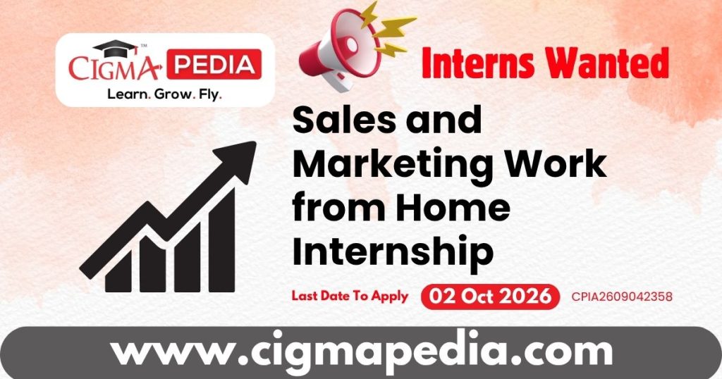Sales and Marketing Work from Home Internship