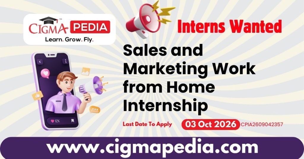 Sales and Marketing Work from Home Internship