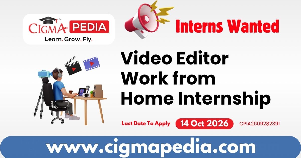 Video Editor Work from Home Internship