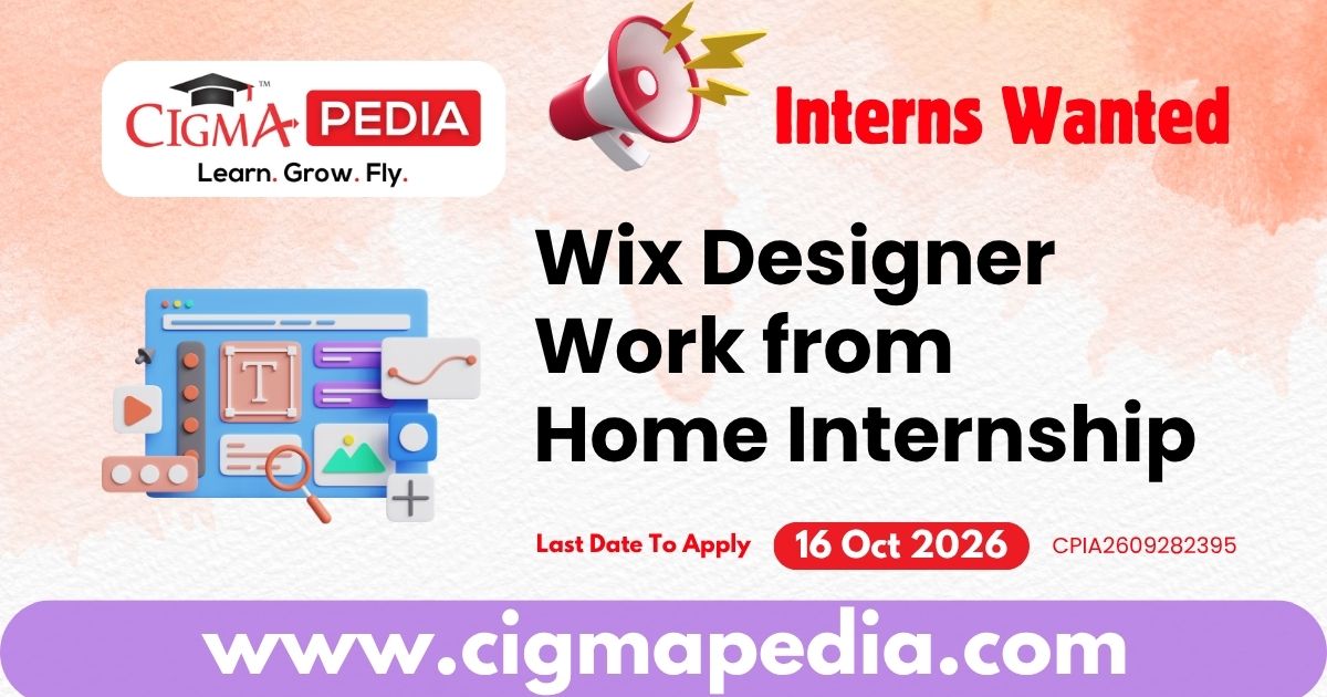 Wix Designer Work from Home Internship