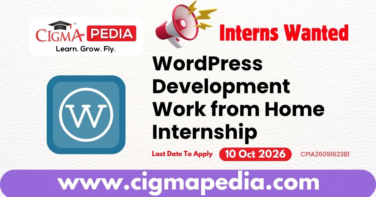 WordPress Development Work from Home Internship