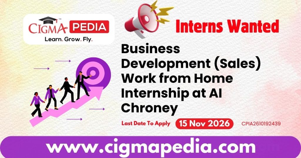 Business Development (Sales) Work from Home Internship
