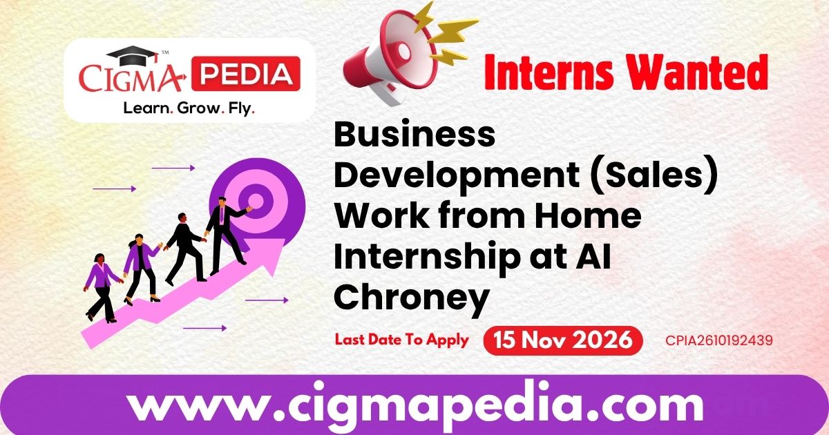 Business Development (Sales) Work from Home Internship