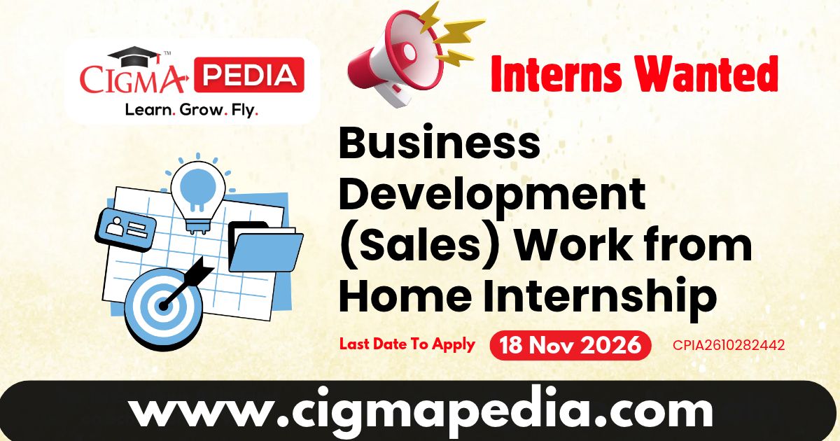 Business Development (Sales) Work from Home Internship
