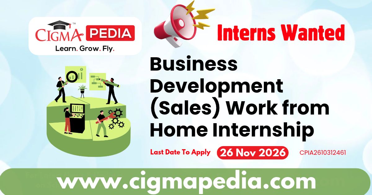 Business Development (Sales) Work from Home Internship