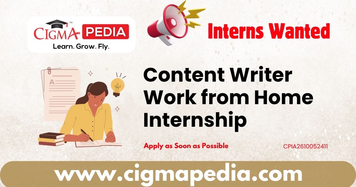 Content Writer Work from Home Internship