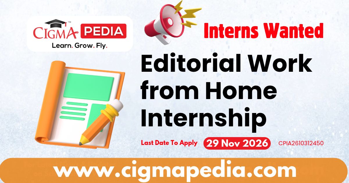 Editorial Work from Home Internship