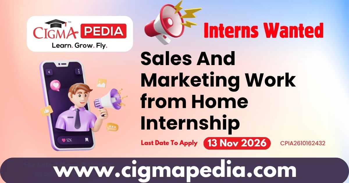 Sales and Marketing Work from Home Internship