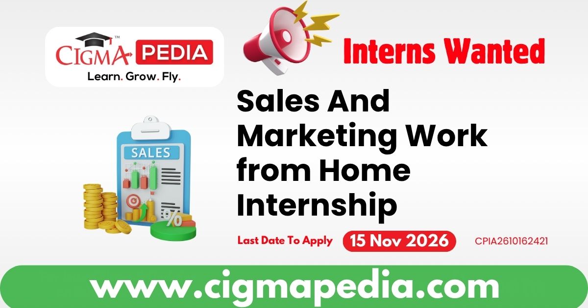 Sales and Marketing Work from Home Internship