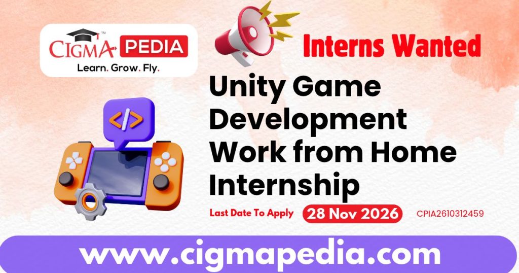 Unity Game Development Work from Home Internship
