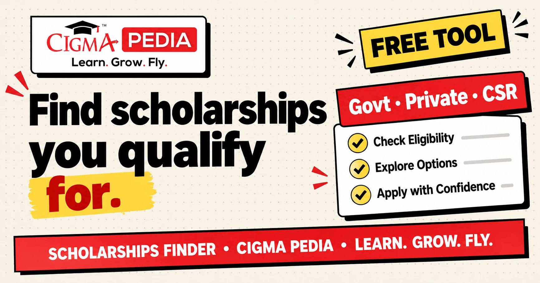 CIGMA Pedia Scholarships Finder: find the scholarships that match you in 8 quick questions